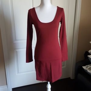 NWOT burgundy long sleeve dress